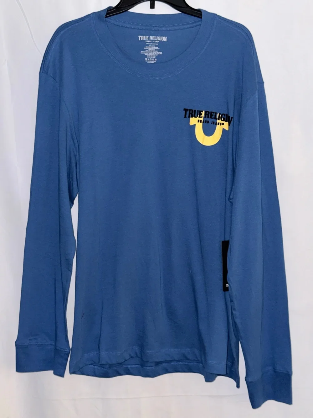 NWT True Religion Galaxy Blue Scatter TR Long Sleeve Tee Size Small